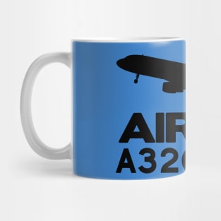 Airbus A320-100 Silhouette Print (Black) Mug